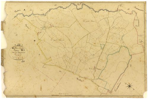 Dun-sur-Grandry, cadastre ancien : plan parcellaire de la section B dite de Creuseverne, feuille 2