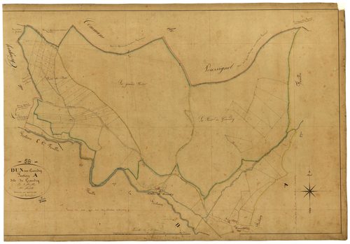 Dun-sur-Grandry, cadastre ancien : plan parcellaire de la section A dite de Grandry, feuille 1