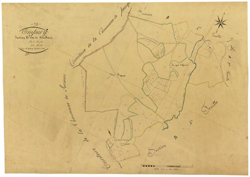Empury, cadastre ancien : plan parcellaire de la section B dite de Neuchaise, feuille 3