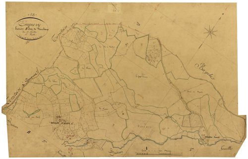 Empury, cadastre ancien : plan parcellaire de la section B dite de Neuchaise, feuille 4