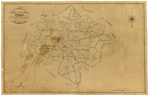 Entrains-sur-Nohain, cadastre ancien : tableau d'assemblage
