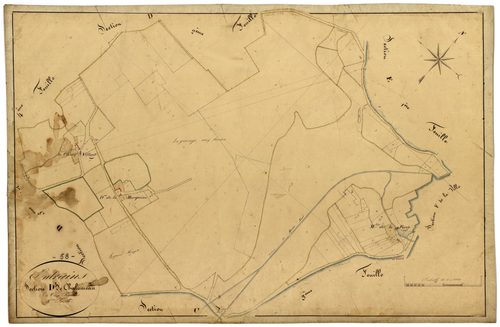 Entrains-sur-Nohain, cadastre ancien : plan parcellaire de la section D dite de Chalumeau, feuille 3