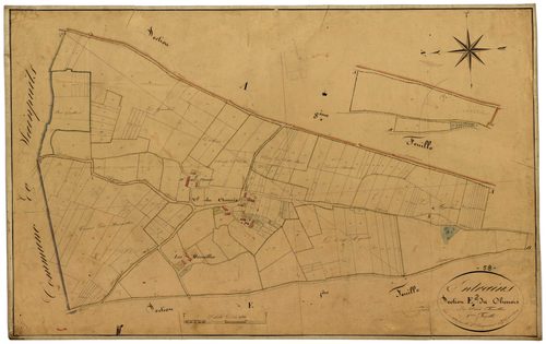Entrains-sur-Nohain, cadastre ancien : plan parcellaire de la section E dite du Chenois, feuille 2