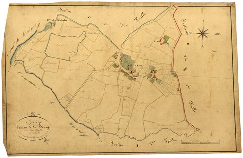 Epiry, cadastre ancien : plan parcellaire de la section A dite du Bourg, feuille 1