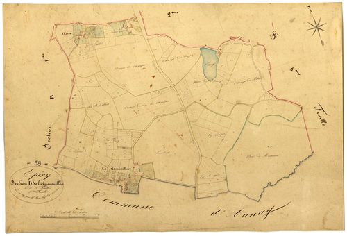 Epiry, cadastre ancien : plan parcellaire de la section B dite de la Grenouillère, feuille 5