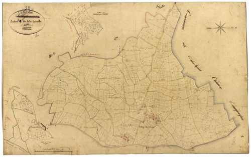 Fâchin, cadastre ancien : plan parcellaire de la section E dite de la Gravelle