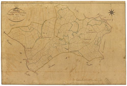 Fâchin, cadastre ancien : plan parcellaire de la section B dite des Bougnons, feuille 2