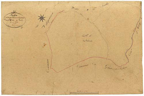 Fâchin, cadastre ancien : plan parcellaire de la section C dite de Fâchin, feuille 4