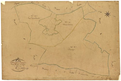 Fâchin, cadastre ancien : plan parcellaire de la section A dite de Cougeard, feuille 1