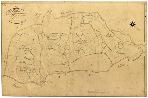 Fâchin, cadastre ancien : plan parcellaire de la section B dite des Bougnons, feuille 3