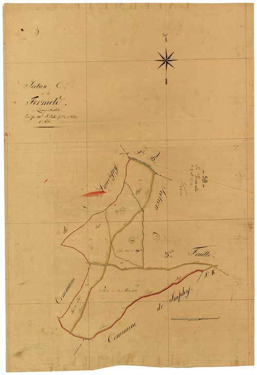 La Fermeté, cadastre ancien : plan parcellaire de la section C dite de la Fermeté, feuille 4
