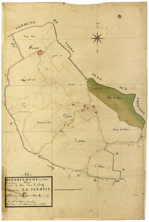 La Fermeté, cadastre ancien : plan parcellaire de la section A dite de Primage, feuille 4