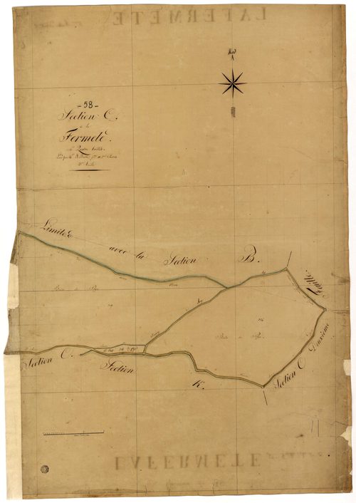 La Fermeté, cadastre ancien : plan parcellaire de la section C dite de la Fermeté, feuille 3