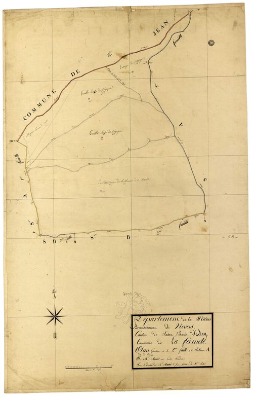 La Fermeté, cadastre ancien : plan parcellaire de la section A dite de Primage, feuille 2