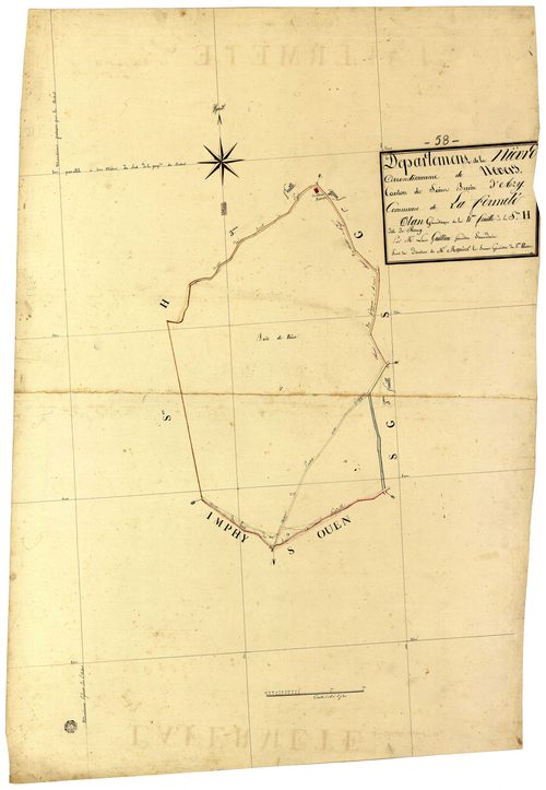 La Fermeté, cadastre ancien : plan parcellaire de la section H dite de Rancy, feuille 4