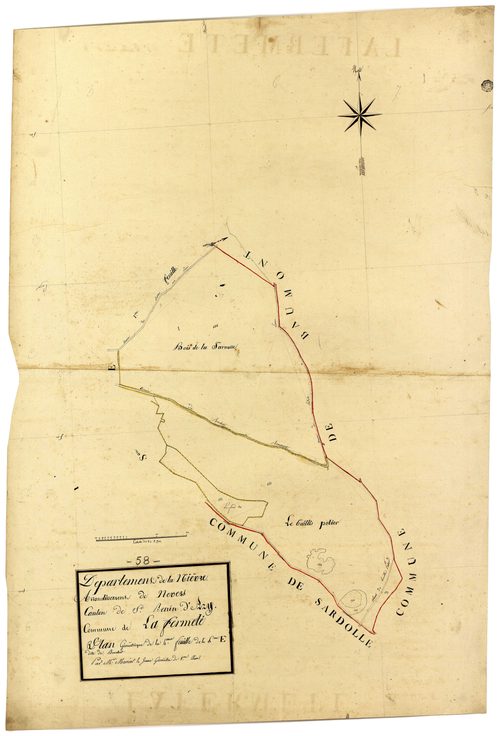 La Fermeté, cadastre ancien : plan parcellaire de la section E dite du Bouchot, feuille 4