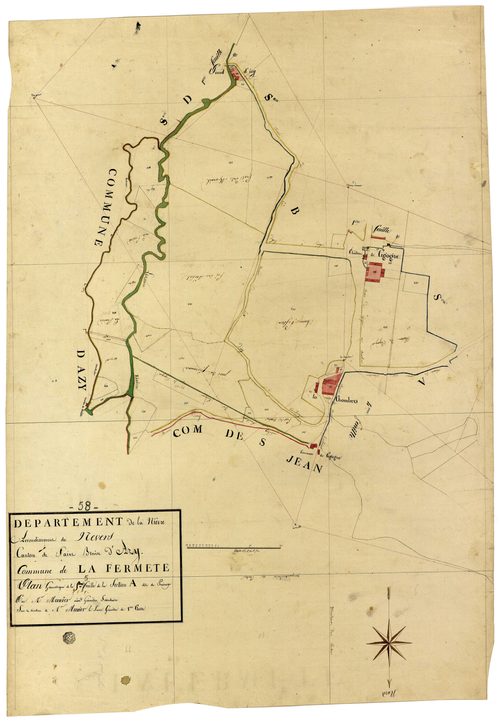 La Fermeté, cadastre ancien : plan parcellaire de la section A dite de Primage, feuille 5