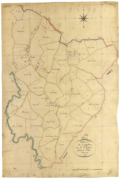 Fertrève, cadastre ancien : plan parcellaire de la section C dite du Chailloux, feuille 1