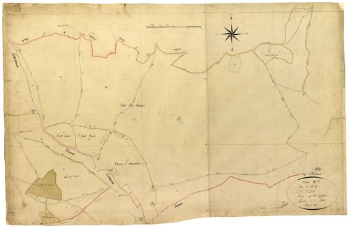 Fertrève, cadastre ancien : plan parcellaire de la section E dite de Saint-Cy, feuille 2
