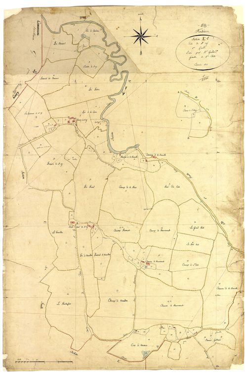 Fertrève, cadastre ancien : plan parcellaire de la section E dite de Saint-Cy, feuille 1