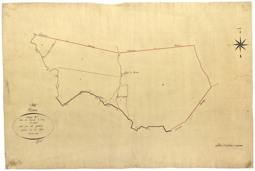 Fertrève, cadastre ancien : plan parcellaire de la section B dite des Chaumes de Saint-Cy, feuille 1