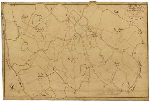 Fléty, cadastre ancien : plan parcellaire de la section A dite de Tourny, feuille 4