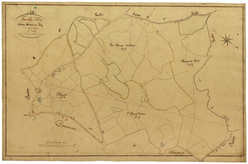 Fléty, cadastre ancien : plan parcellaire de la section B dite de Fléty, feuille 4