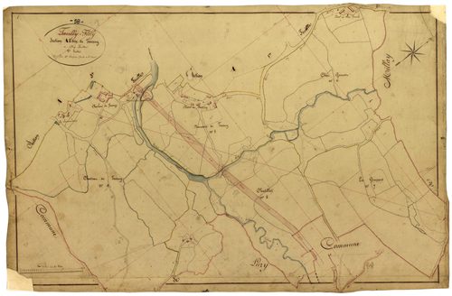 Fléty, cadastre ancien : plan parcellaire de la section A dite de Tourny, feuille 2
