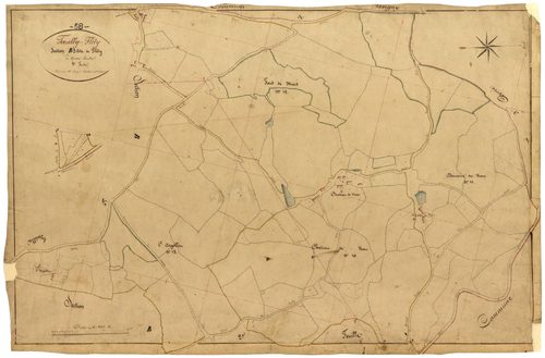 Fléty, cadastre ancien : plan parcellaire de la section B dite de Fléty, feuille 3