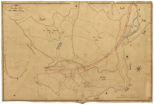 Fléty, cadastre ancien : plan parcellaire de la section A dite de Tourny, feuille 5