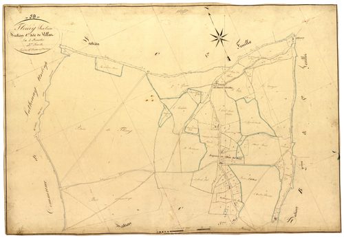 Fleury-sur-Loire, cadastre ancien : plan parcellaire de la section C dite de Villard, feuille 2