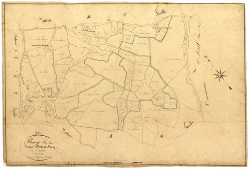 Fleury-sur-Loire, cadastre ancien : plan parcellaire de la section B dite du Bourg, feuille 2
