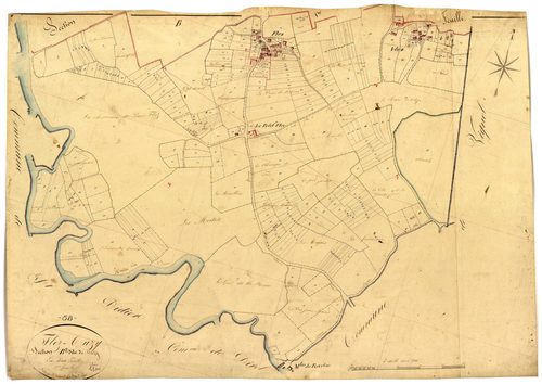 Flez-Cuzy, cadastre ancien : plan parcellaire de la section B dite de Cuzy, feuille 2