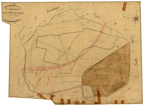 Fourchambault, cadastre ancien : plan parcellaire de la section A dite du Magny, feuille 1