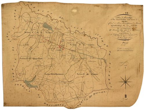 Fours, cadastre ancien : tableau d'assemblage