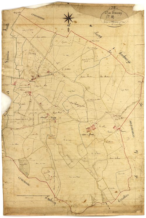 Frasnay-Reugny, cadastre ancien : plan parcellaire de la section A dite de Frasnay, feuille 2