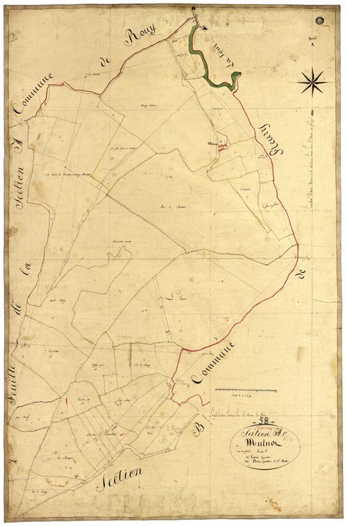 Frasnay-Reugny, cadastre ancien : plan parcellaire de la section C dite de Mulnot, feuille 1
