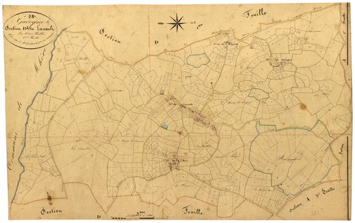 Gâcogne, cadastre ancien : plan parcellaire de la section D dite de Lavault, feuille 2