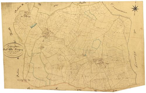 Gâcogne, cadastre ancien : plan parcellaire de la section B dite de Fragny, feuille 4