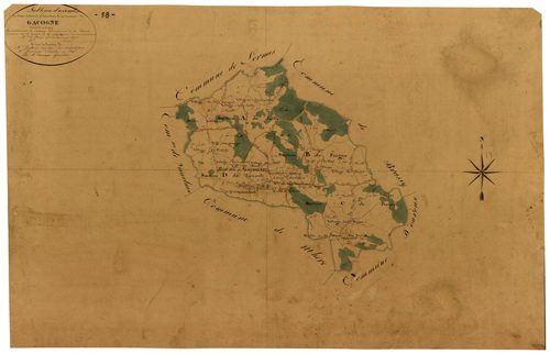Gâcogne, cadastre ancien : tableau d'assemblage