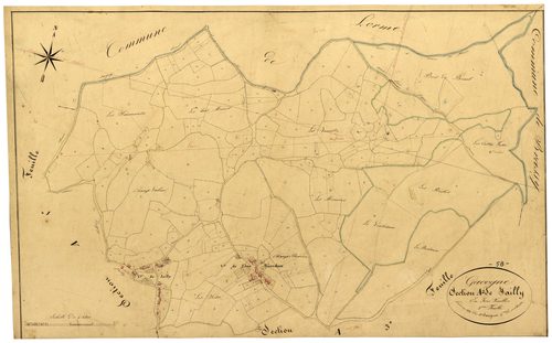 Gâcogne, cadastre ancien : plan parcellaire de la section A dite de Jailly, feuille 2