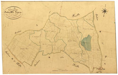 Gâcogne, cadastre ancien : plan parcellaire de la section B dite de Fragny, feuille 2