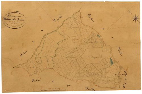 Gâcogne, cadastre ancien : plan parcellaire de la section C dite de Ruère, feuille 2