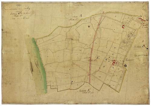 Garchizy, cadastre ancien : plan parcellaire de la section E dite des Révériens, feuille 1
