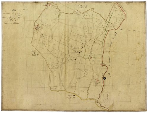 Garchizy, cadastre ancien : plan parcellaire de la section C dite d'Azy et Parzy, feuille 2
