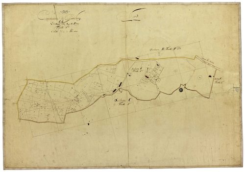 Garchizy, cadastre ancien : plan parcellaire de la section C dite d'Azy et Parzy, feuille 1