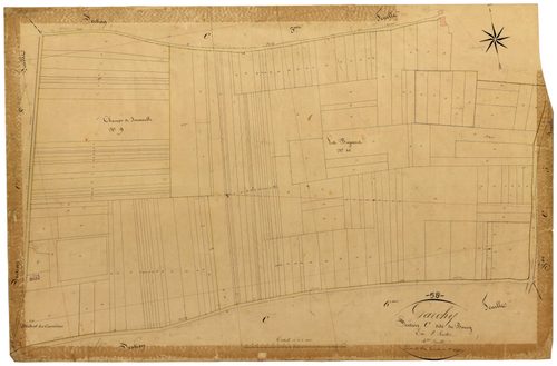 Garchy, cadastre ancien : plan parcellaire de la section C dite du Bourg, feuille 4