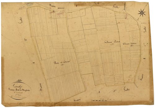 Garchy, cadastre ancien : plan parcellaire de la section A dite de Mézières, feuille 3