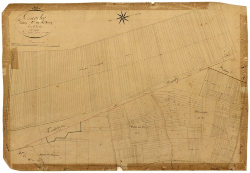 Garchy, cadastre ancien : plan parcellaire de la section C dite du Bourg, feuille 1