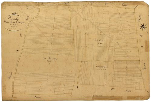 Garchy, cadastre ancien : plan parcellaire de la section A dite de Mézières, feuille 6